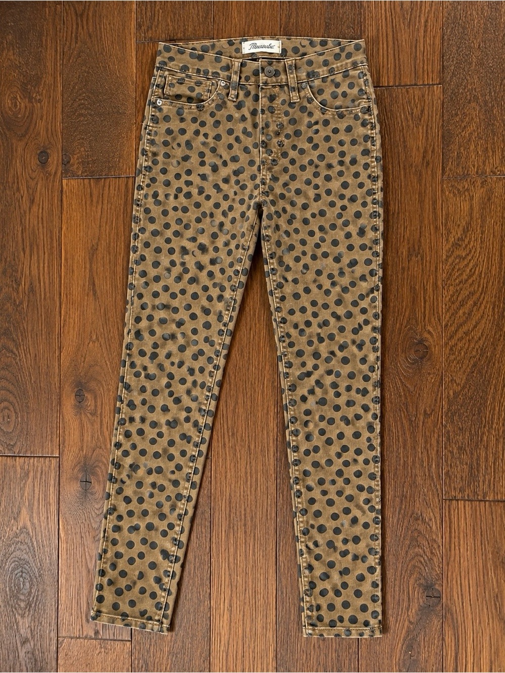Madewell Brown Polka Dot Skinny Jeans - Brown/Black